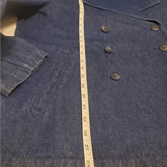 Denim Pea Coat Jean Jacket - Picture 4 of 8